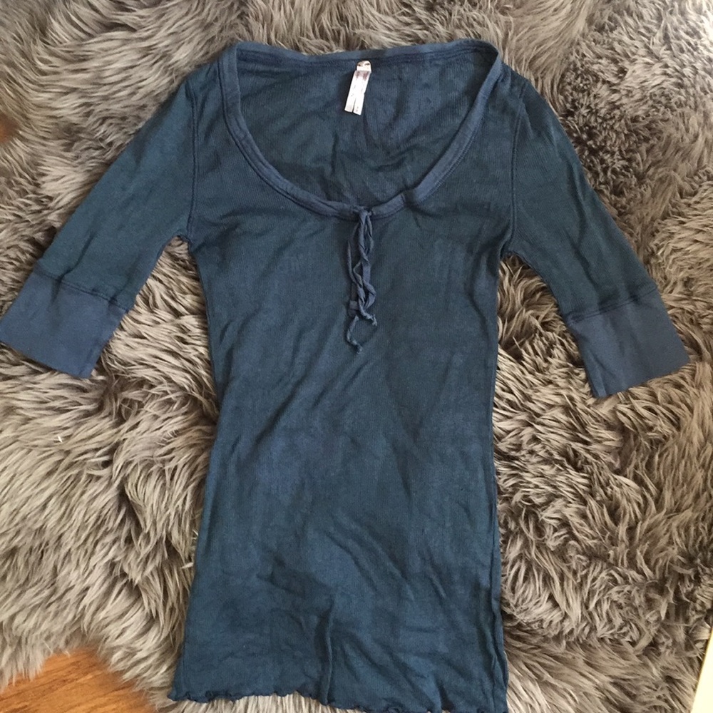 Free People 3/4 sleeve fitted top SP